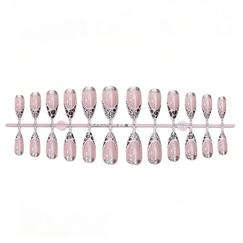 Elegant Stiletto Press-On Nail Art with Glitter Accents