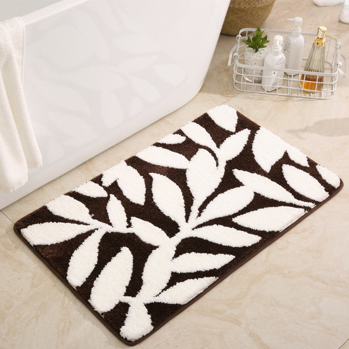 Leaf Patterned Luxury Bath Mat Kalsten