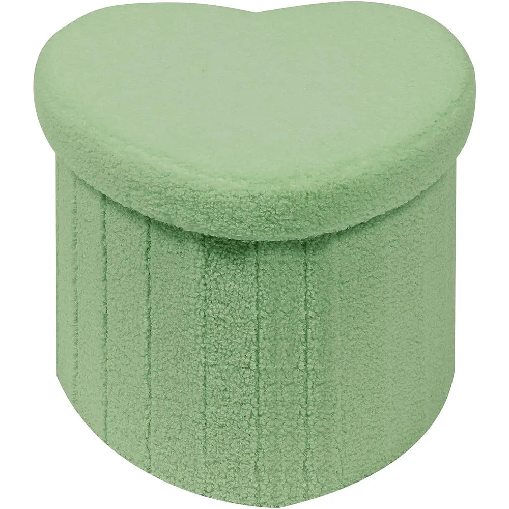 Heart-Shaped Plush Storage Ottoman Kalsten