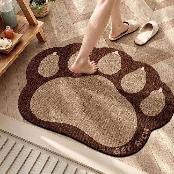 Cute Cat Paw-Print Bath Mat