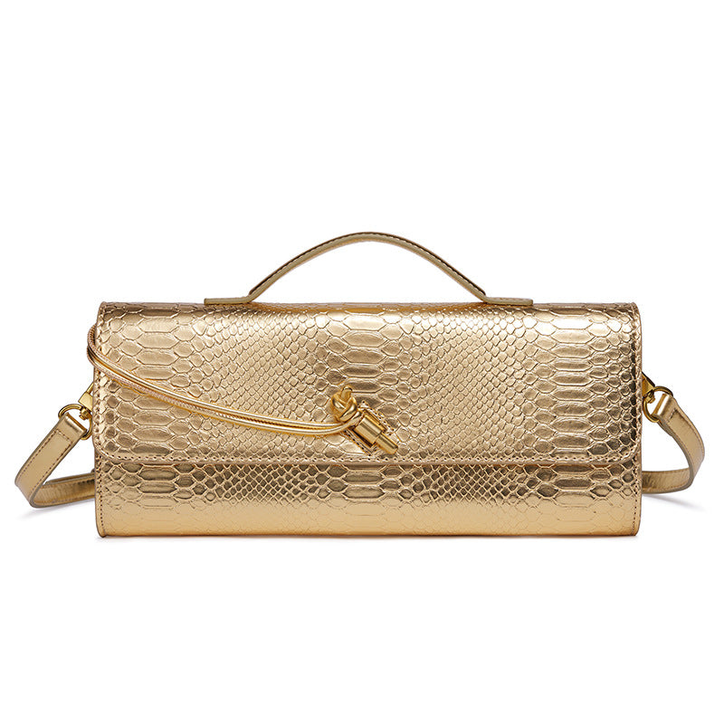 Embossed Snake Print Evening Clutch Kalsten