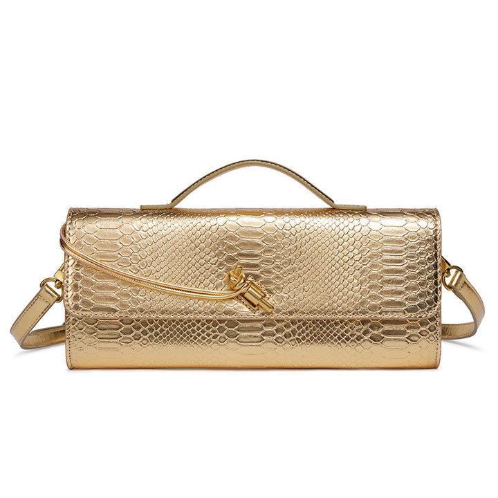 Embossed Snake Print Evening Clutch Kalsten