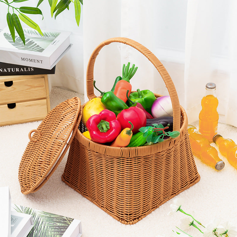 Stylish Woven Storage Basket with Lid Kalsten
