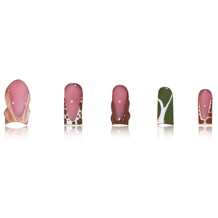 Artistic Press-On Nail Set with Unique Patterns Kalsten