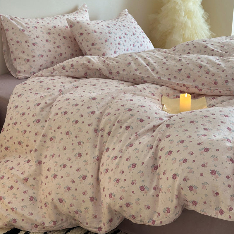 Cotton percale duvet cover and pillowcase set