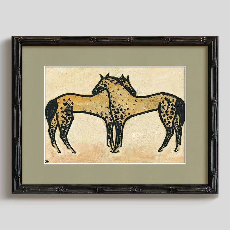 Artistic framed horse illustration