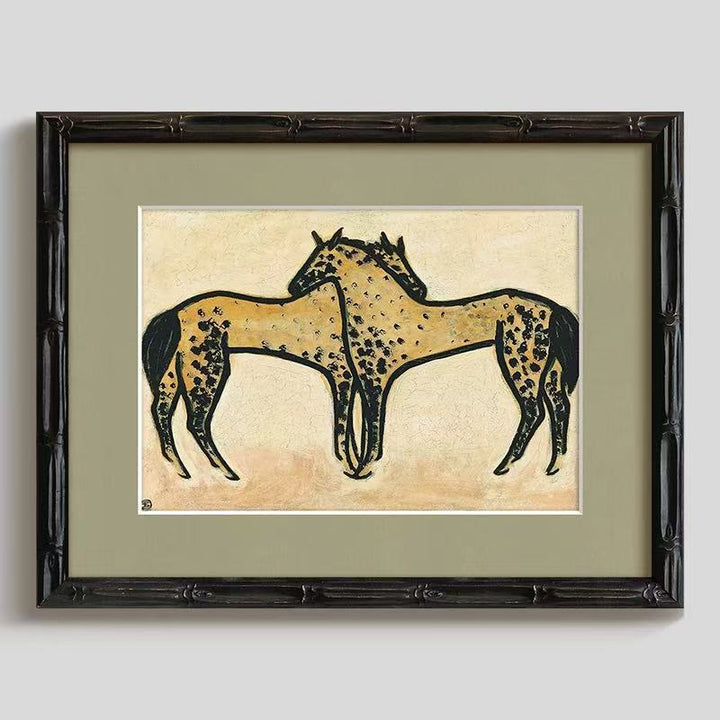 Artistic framed horse illustration
