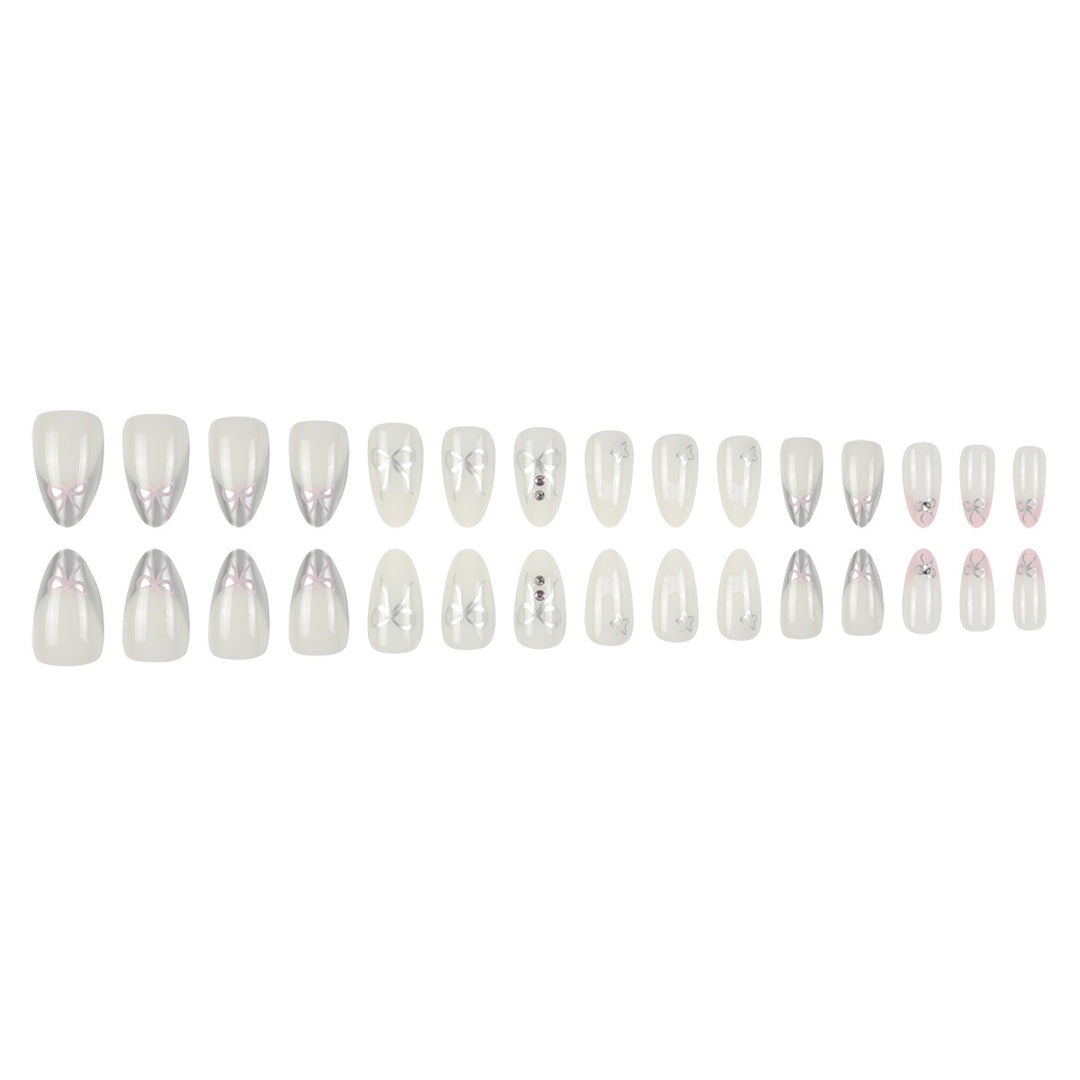 Decorative Stiletto Press-On Nails with 3D Accents Kalsten