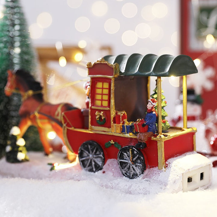 Vintage Santa Claus Sleigh Ornament