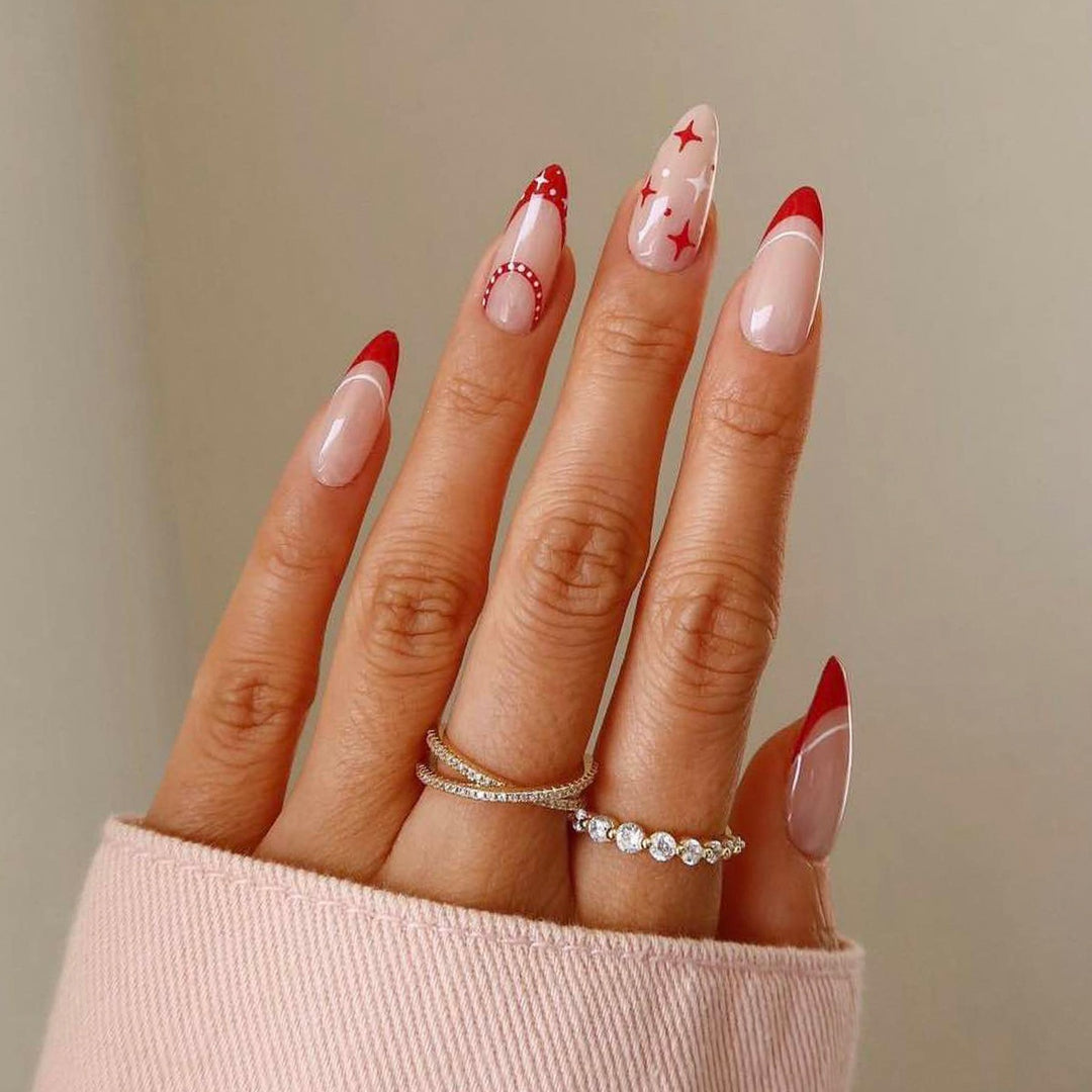 Artificial nail set with festive winter theme Kalsten