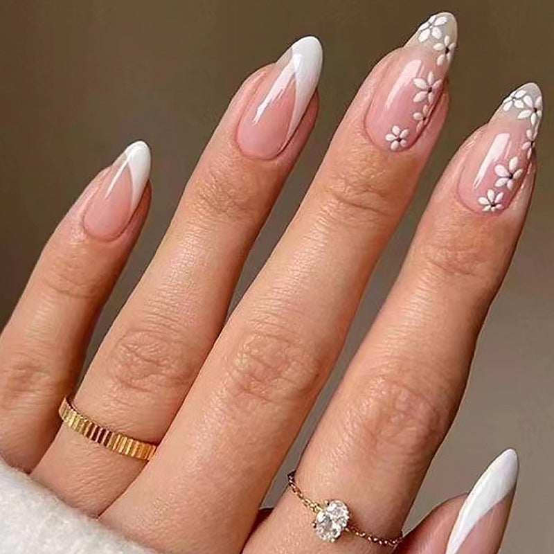 Artificial nails with floral minimalism Kalsten