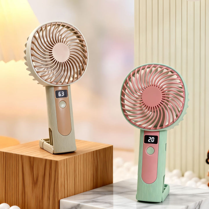 Portable hand fan with digital display and USB charging function Kalsten
