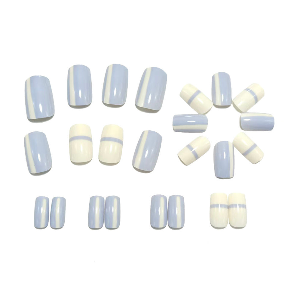 Artificial nails with modern geometric design and stylish gradient Kalsten