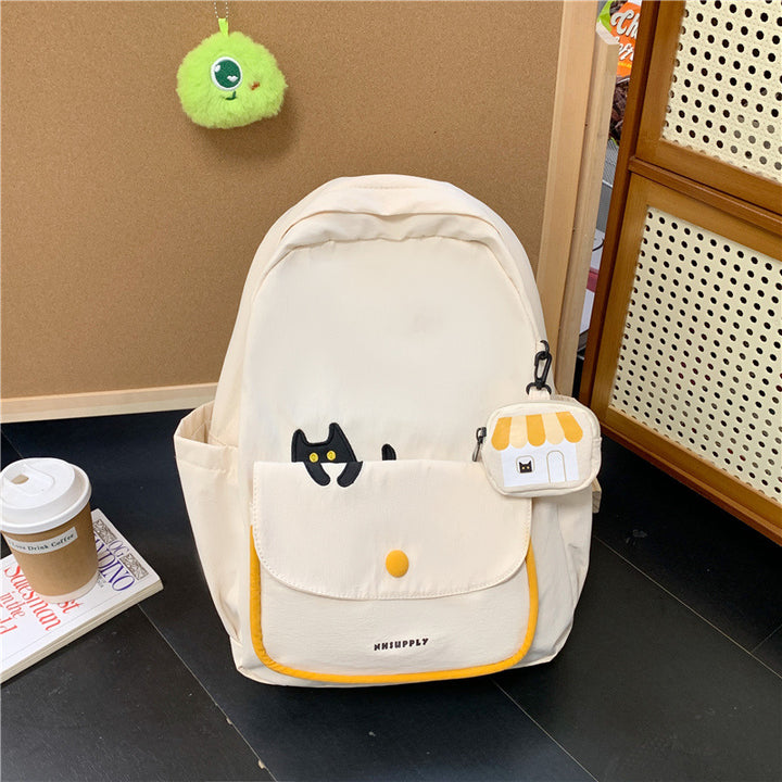 Playful backpack with cat design and versatile compartments Kalsten