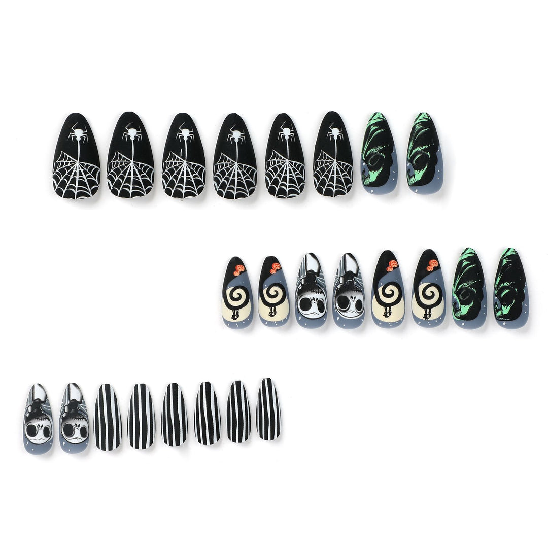 Artistic Halloween Nail Extensions in Gothic Design Kalsten