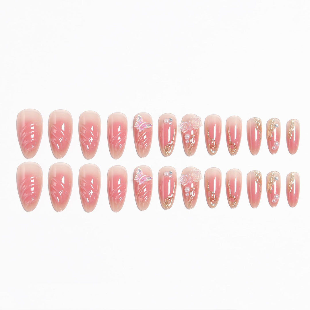 Artificial nail set with elegant blooming 3D decorations Kalsten 1788236934