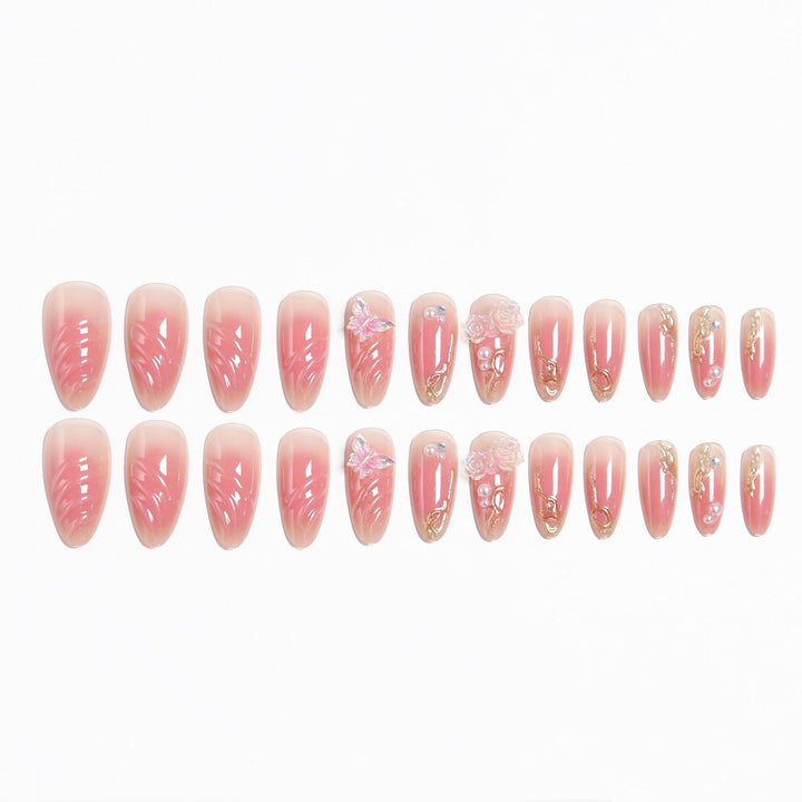 Artificial nail set with elegant blooming 3D decorations Kalsten 1788236934
