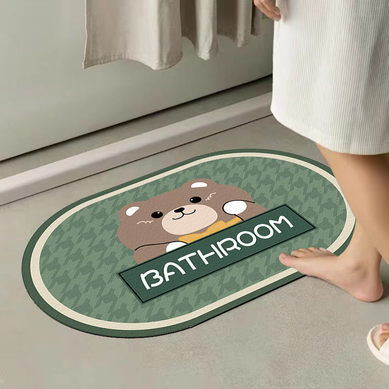 Cute Cartoon-Themed Bathroom Mat