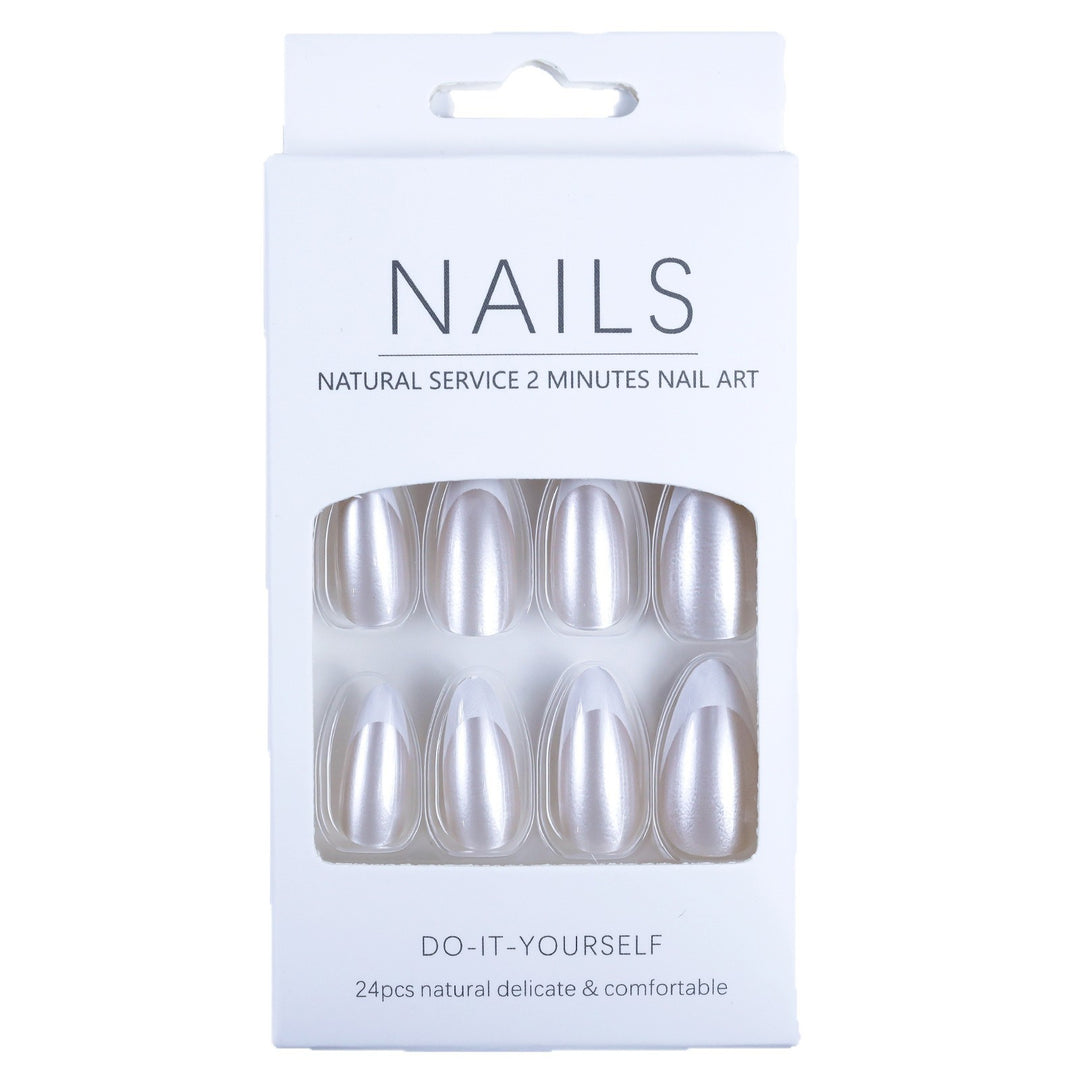 Artificial nails with elegant French design and high-gloss finish Kalsten