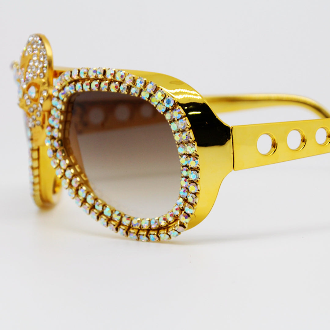 Women’s statement sunglasses with exceptional skull design and sparkling rhinestone frame Kalsten