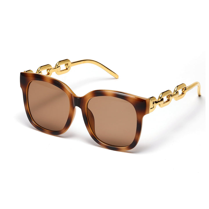 Ladies fashionable oversized sunglasses with luxurious chain frame Kalsten