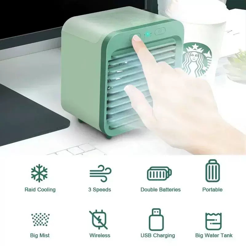 Unisex one size compact personal evaporative desktop cooler with adjustable directional louvers USB powered humidifying fan Kalsten