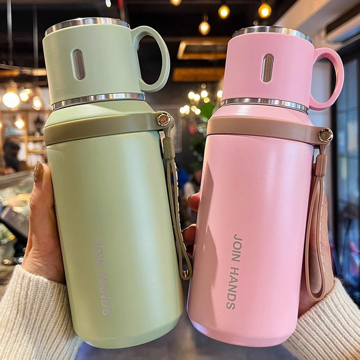 Women's Insulated Drinking Bottle with Ergonomic Grip and Leak-proof Lid System Kalsten