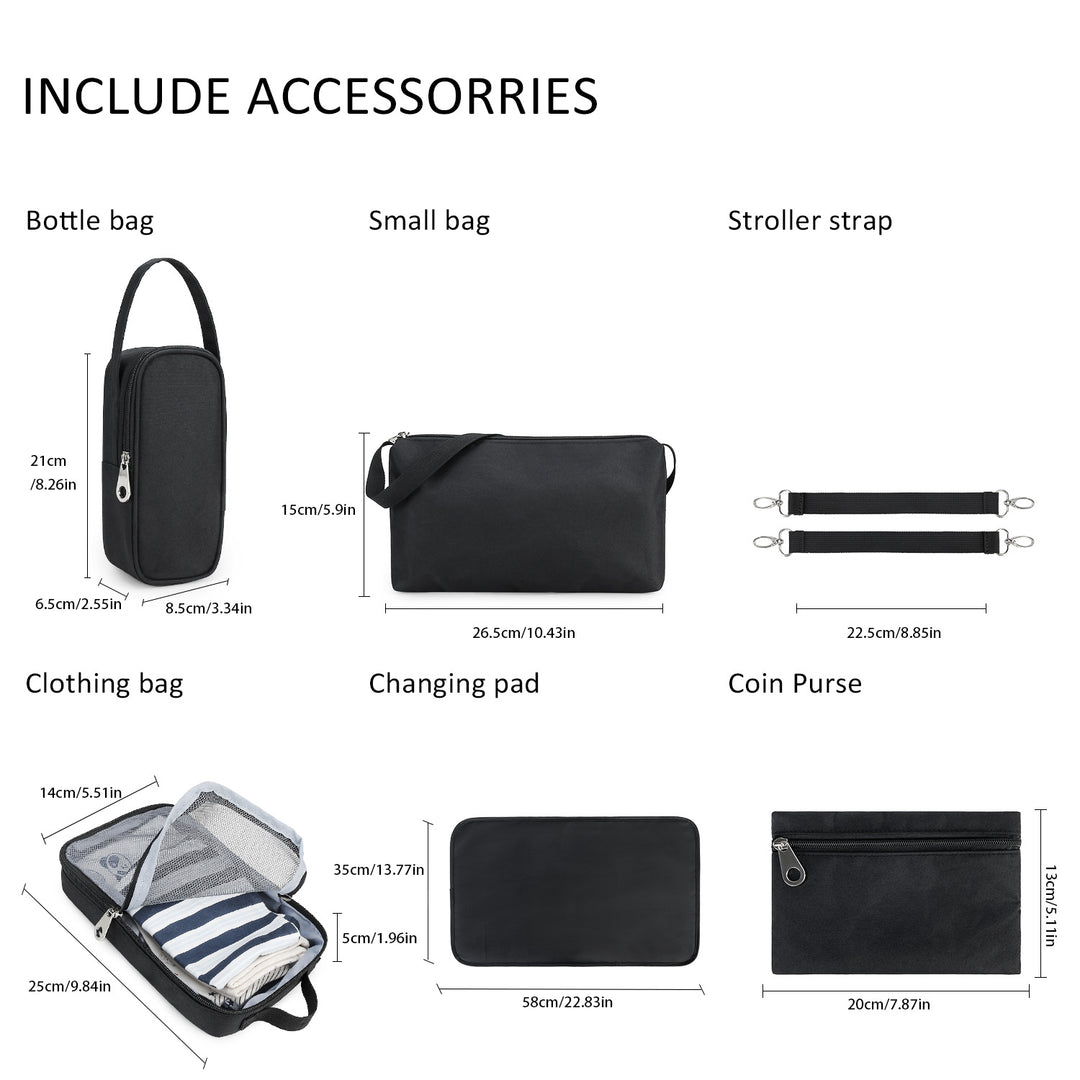 High-quality diaper bag with multifunctional accessories Kalsten