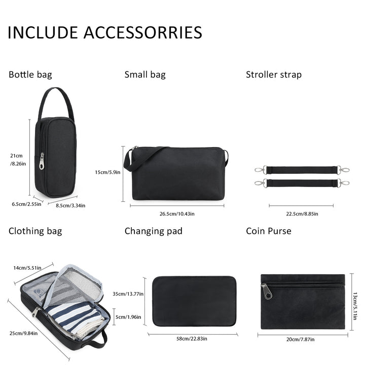 High-quality diaper bag with multifunctional accessories Kalsten