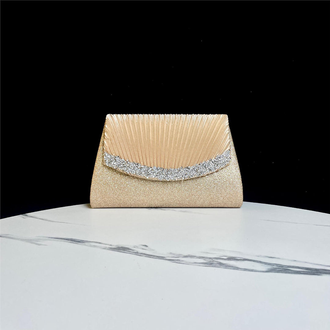 Pleated Satin Evening Clutch