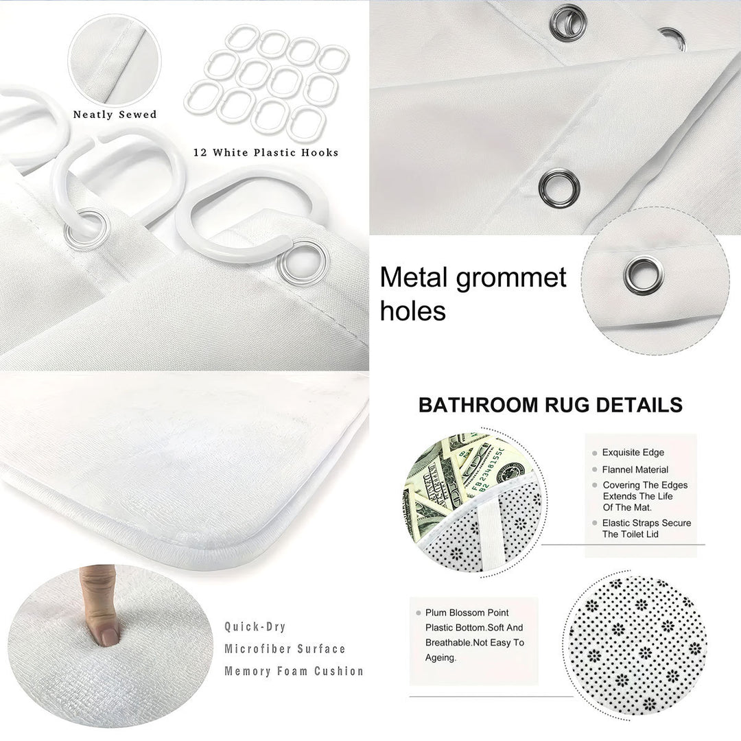 Digital Dollar Bill Bathroom Set Kalsten