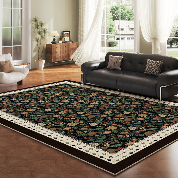 Floral Design Plush Area Rug Kalsten