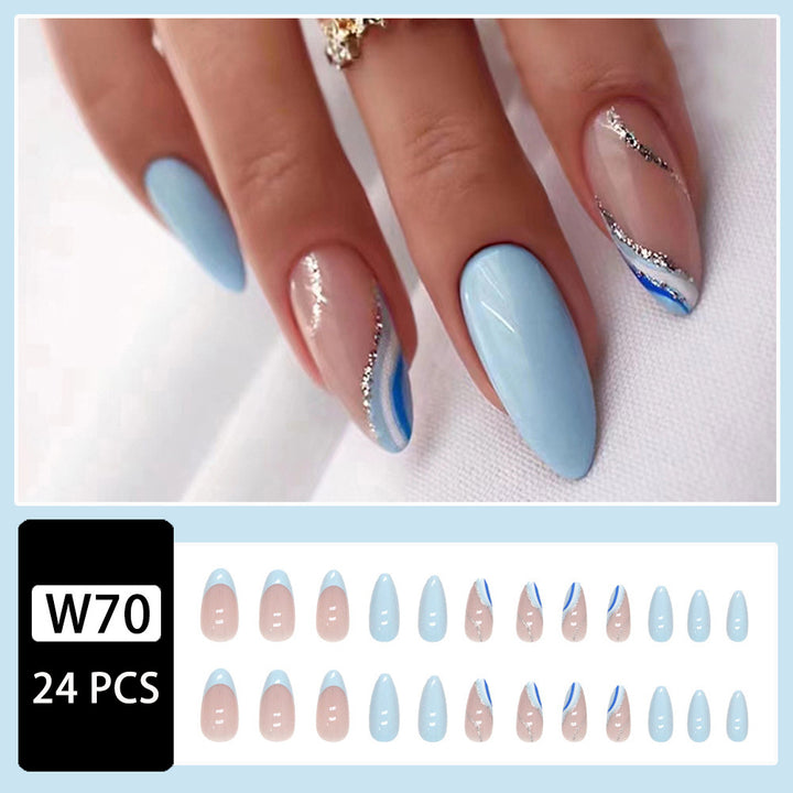Artificial Nail Set with Glamorous Marbled Design Kalsten
