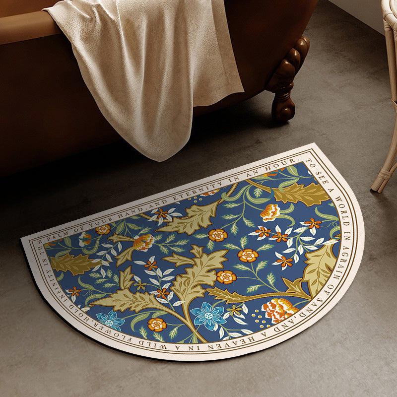 Elegant Floral Design Area Mat for Home