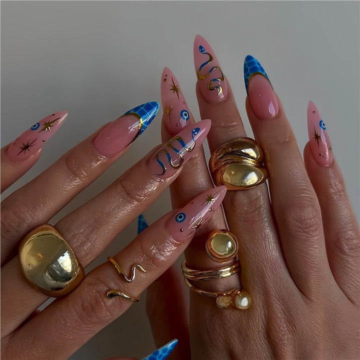 Artistic Stiletto Press-On Nails with Unique Design Kalsten