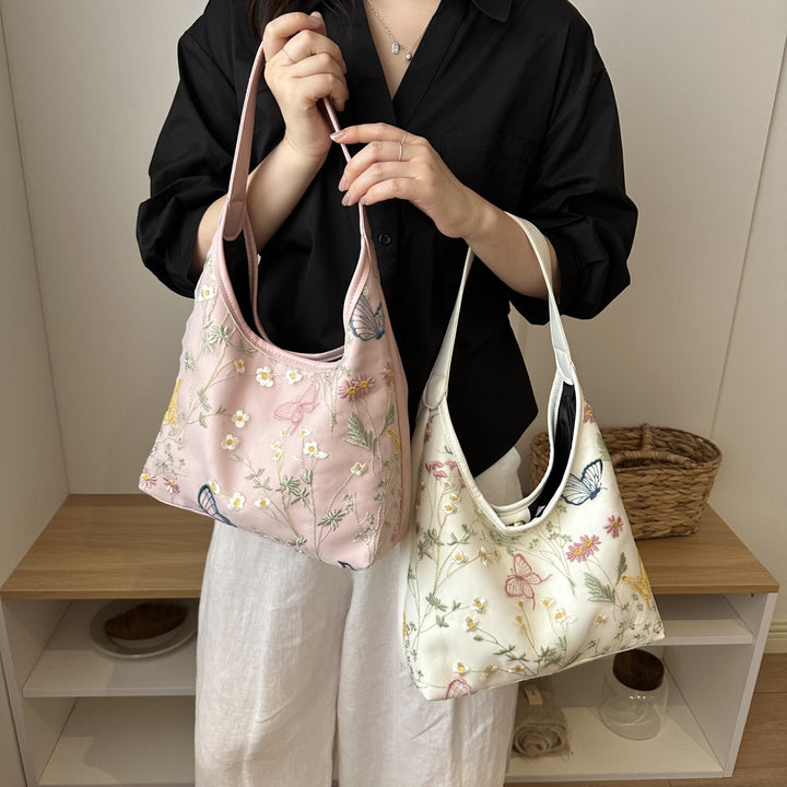 Artistic Embroidered Hobo Bag