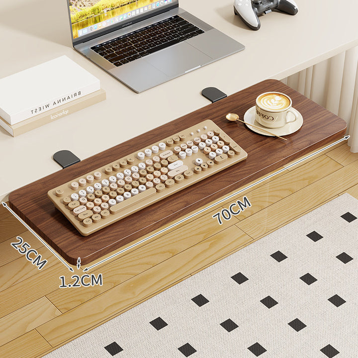 Clamp-On Foldable Bamboo Side Tray Table for Desk and Sofa