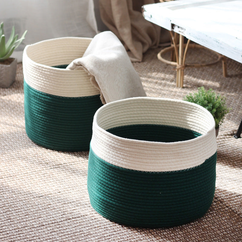 Handcrafted cotton storage basket Kalsten