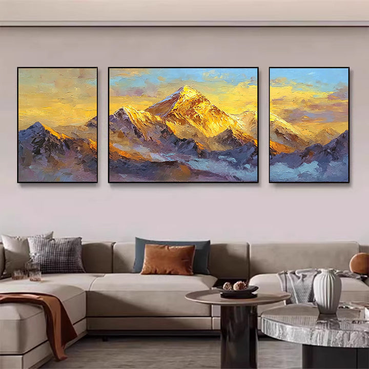 Triptych Mountain Landscape Canvas Art