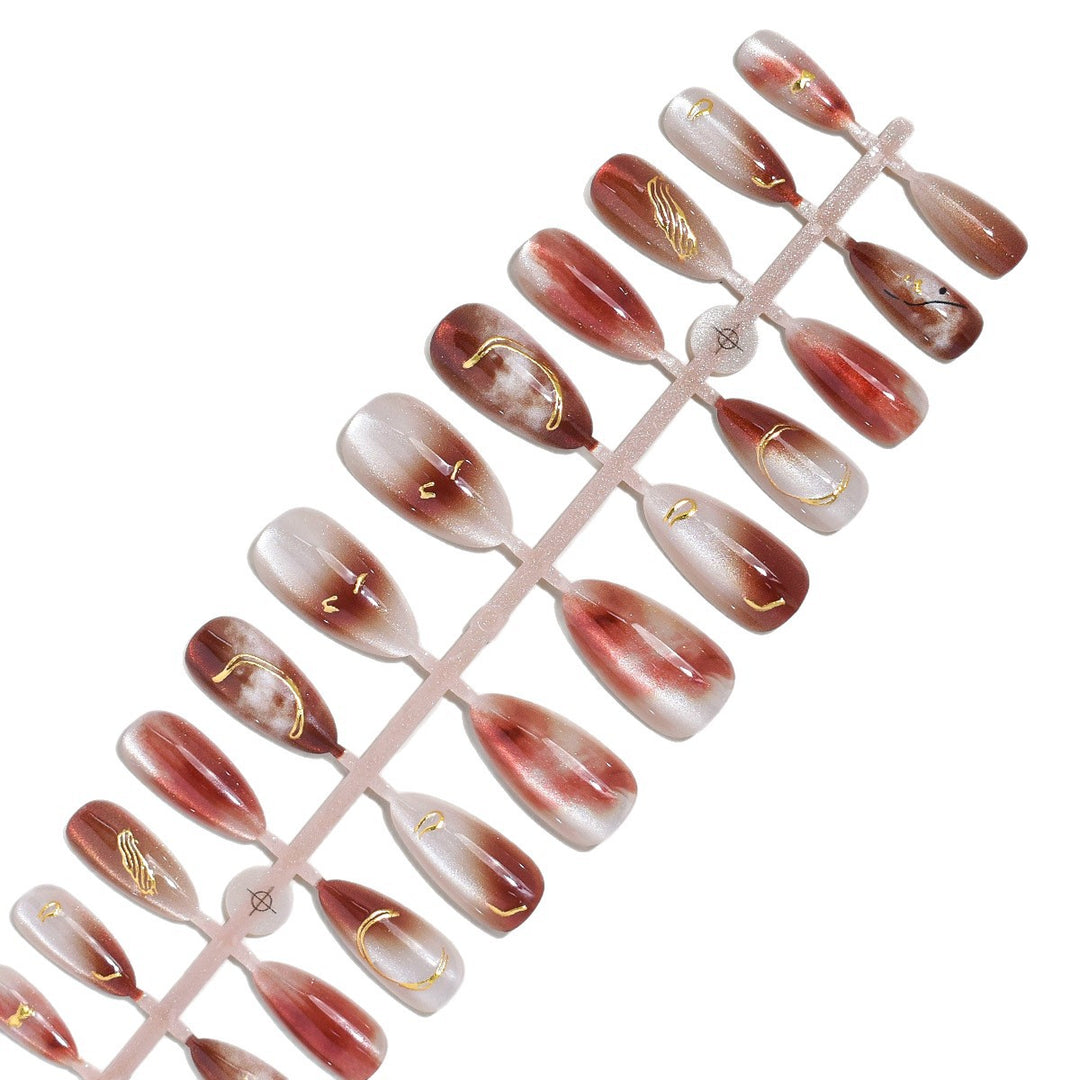 Elegant Ornamented Press-On Nail Set Kalsten