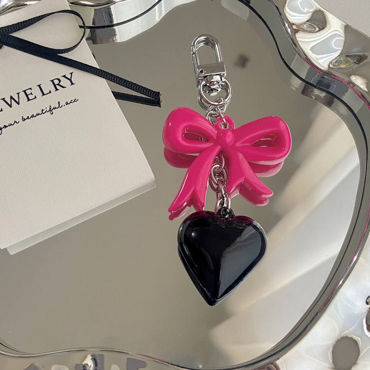 Heart and Bow Charm Keychain Kalsten