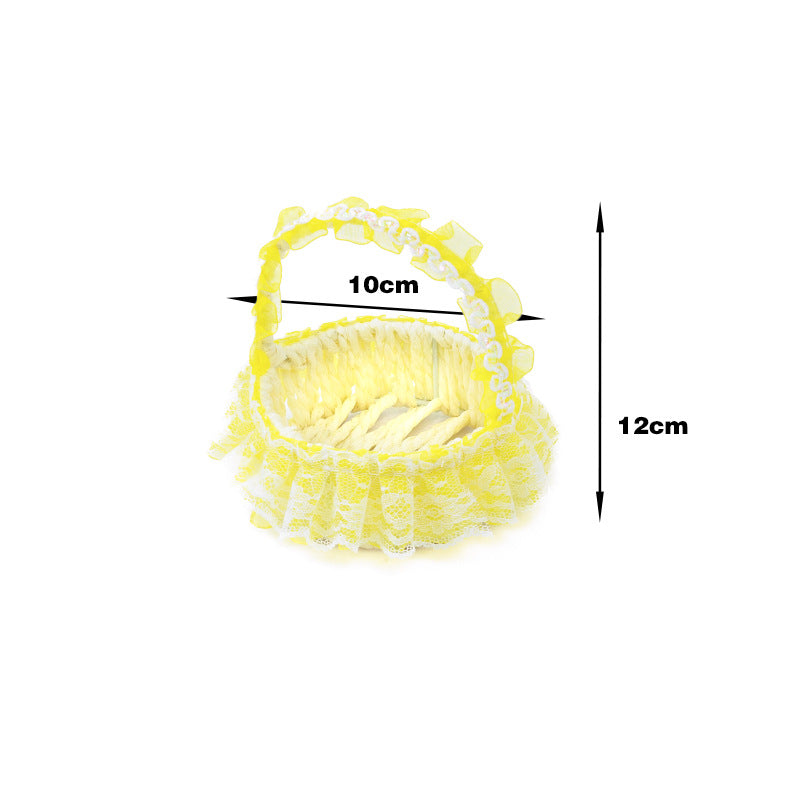Decorative Lace Trim Woven Basket Kalsten