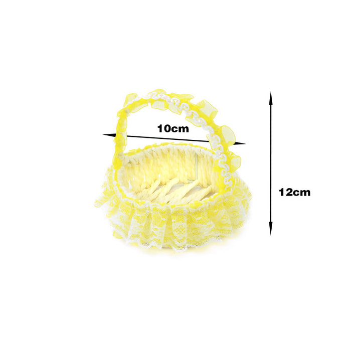 Decorative Lace Trim Woven Basket Kalsten