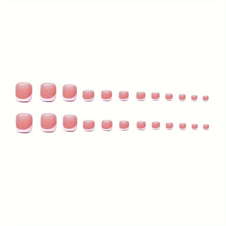 Artistic French Tip Press-On Nail Set with Transparent Design Kalsten