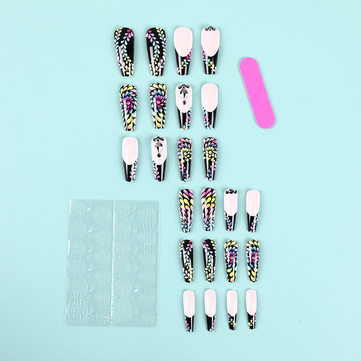 Art nails with colorful floral patterns Kalsten
