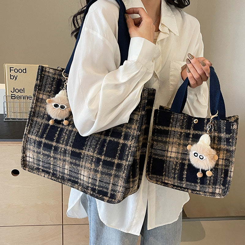 Cozy Checkered Tote Bag