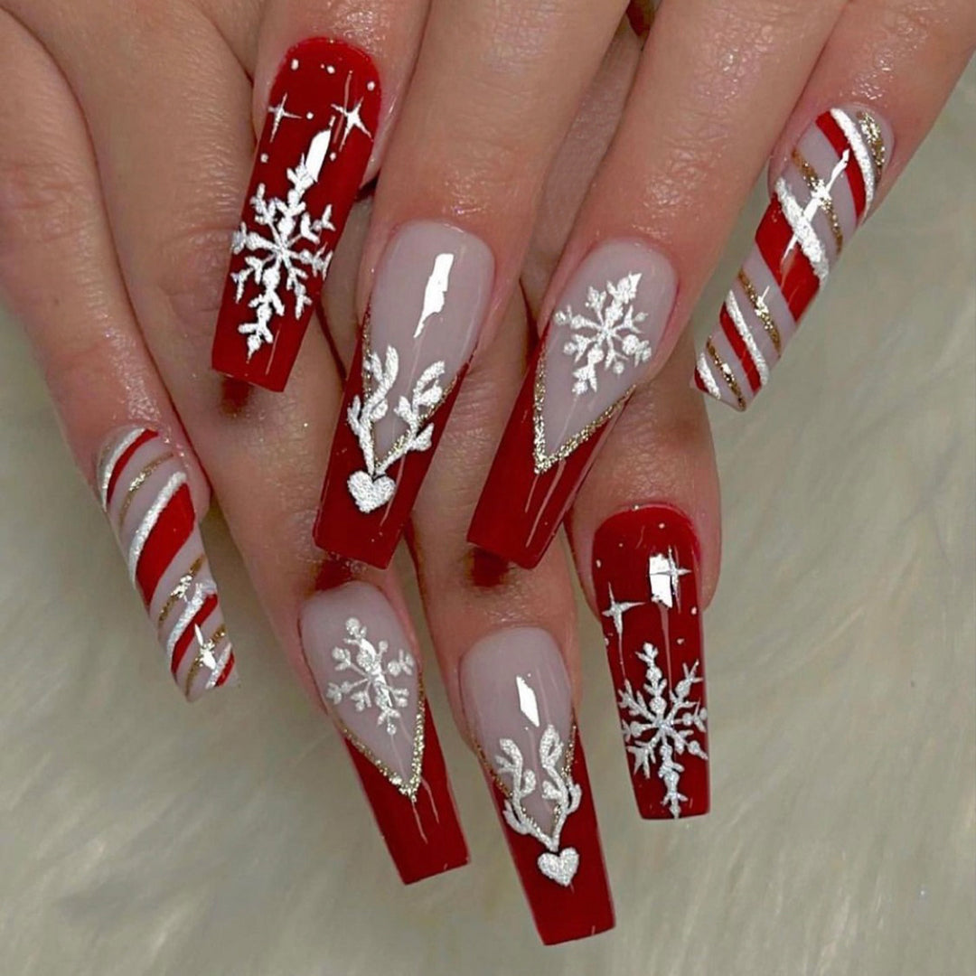 Artificial nail set with elegant pointed accents Kalsten