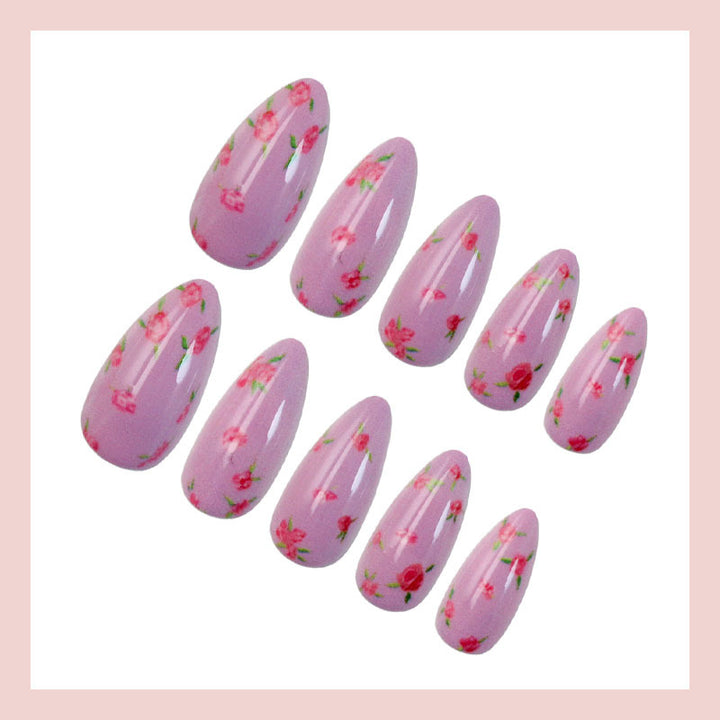 Acrylic nail set with elegant French tip and shimmering accents Kalsten