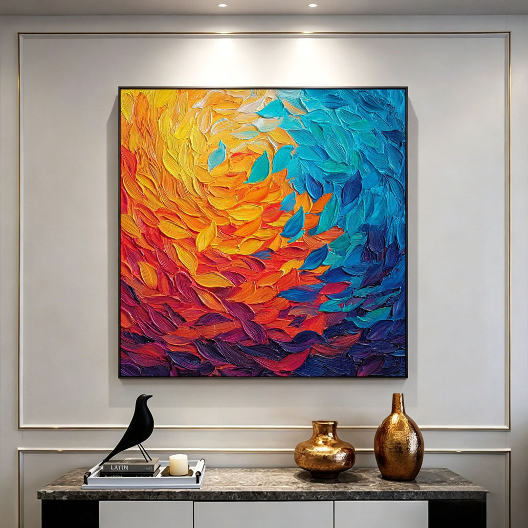 Textured Colorful Canvas Wall Art for Interiors