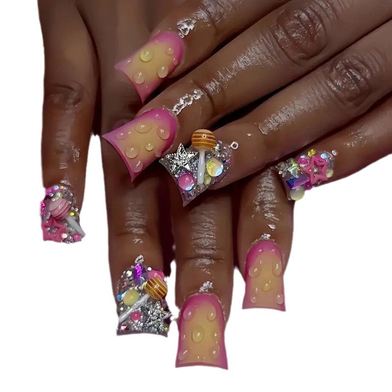 Artistic 3D Gel Nail Art Extensions Kalsten
